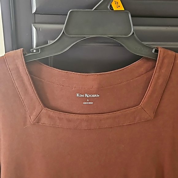 Chocolate square neck 100% Cotton T by Kim Rogers - Picture 2 of 5